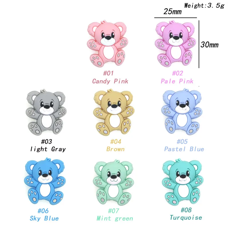 Kovict cuentas de silicona con osito para collar y pulsera - imagen 5