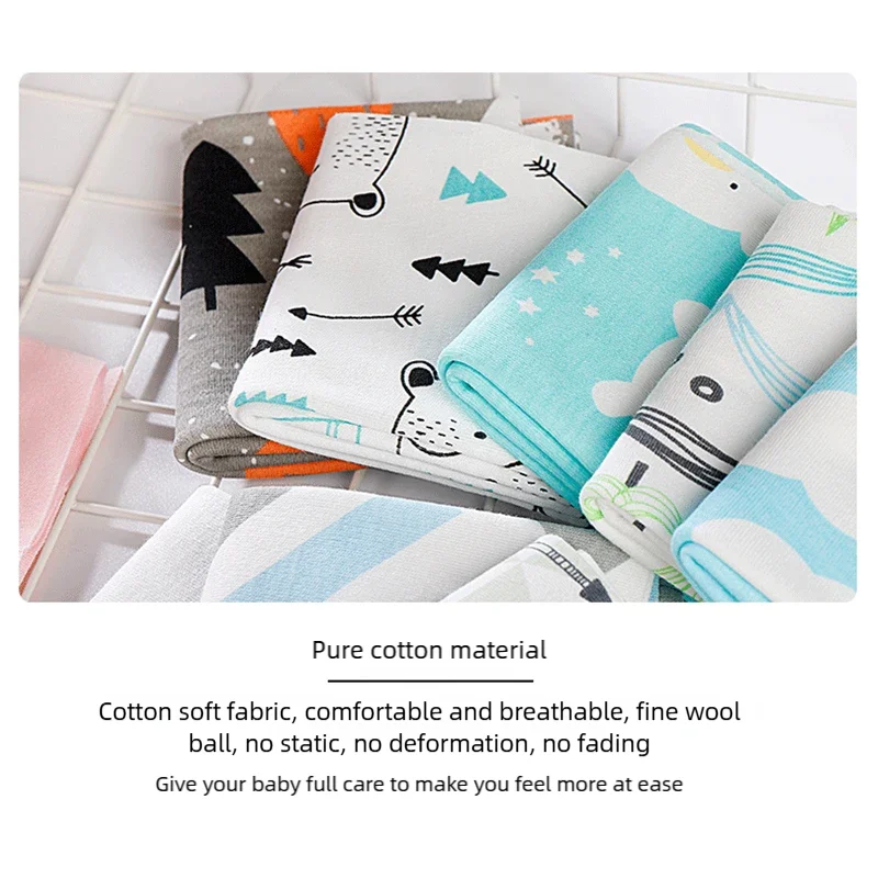 Tela de ropa de cama para bebé de Jersey de algodón puro, transpirable, ecológica, impresa colorida, reutilizable para alfombrillas de juego y sábanas