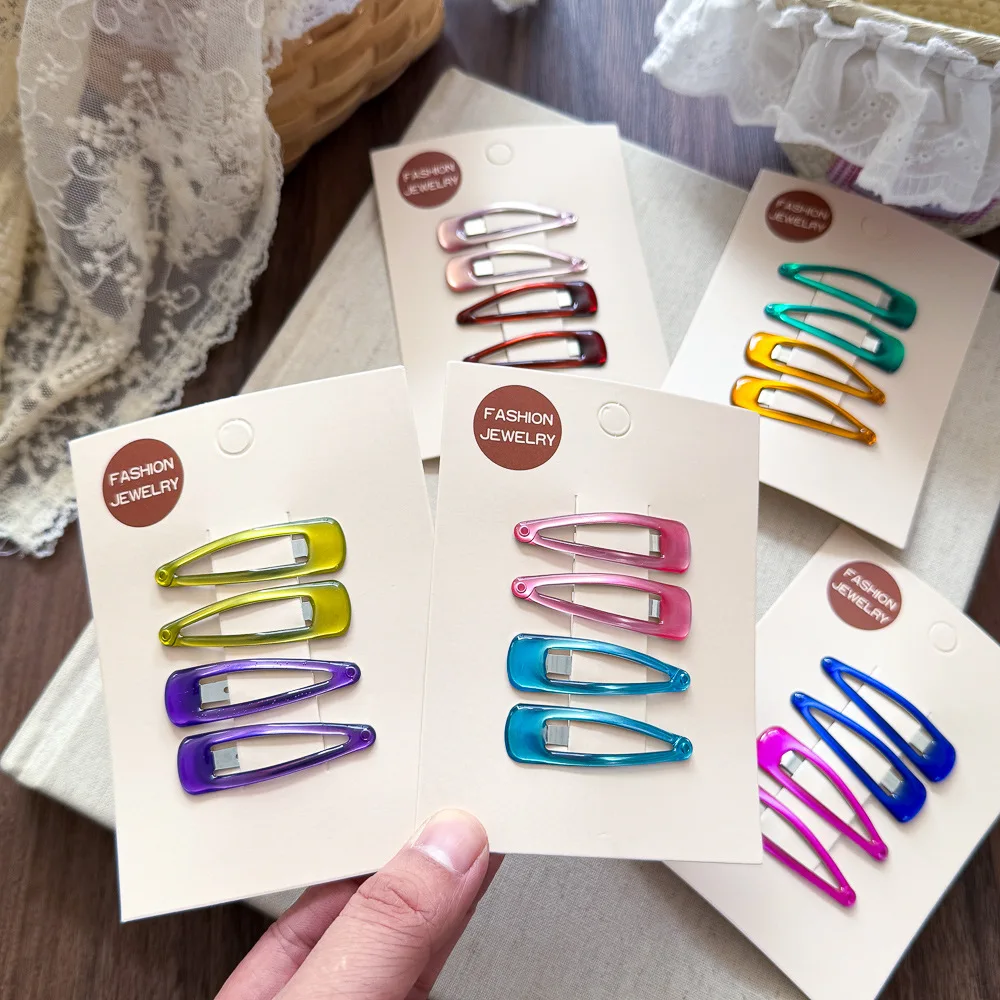 4 Uds. Pinzas para el cabello pequeñas y coloridas, horquillas BB, pasadores de Metal de moda coreana, accesorios de estilismo para bebés, mujeres y niñas - imagen 2