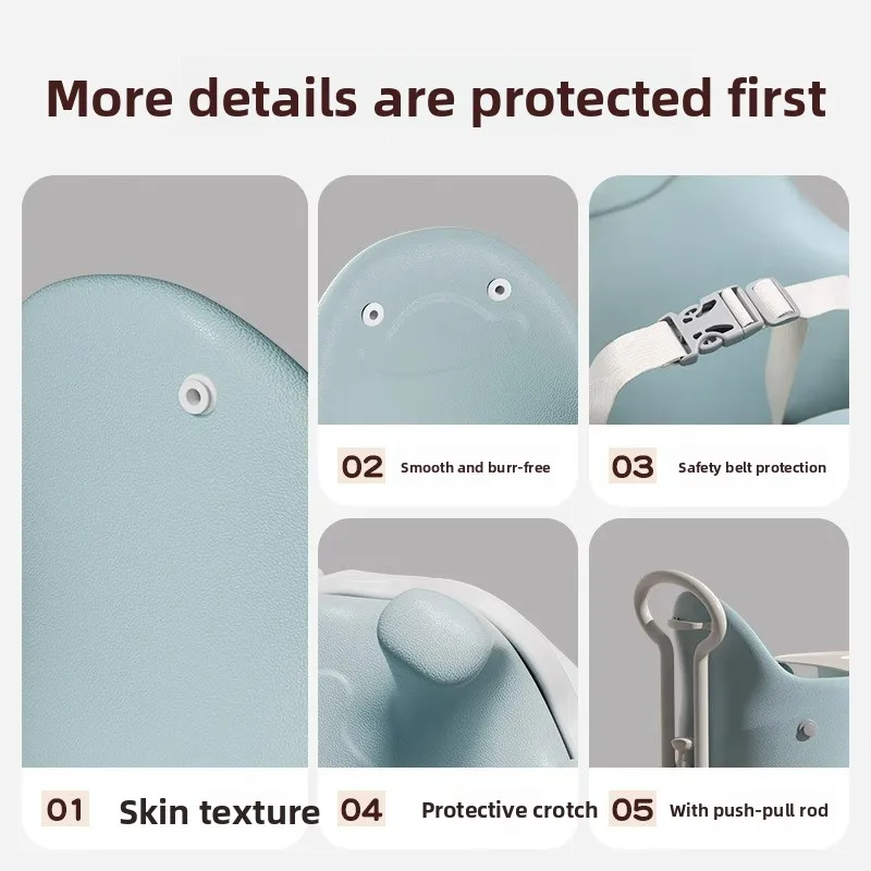 Silla de aprendizaje multifuncional, silla de asiento estable de bajo centro, asiento de aprendizaje con ruedas de goma silenciosa, silla de cochecito de PU para niños pequeños - imagen 4