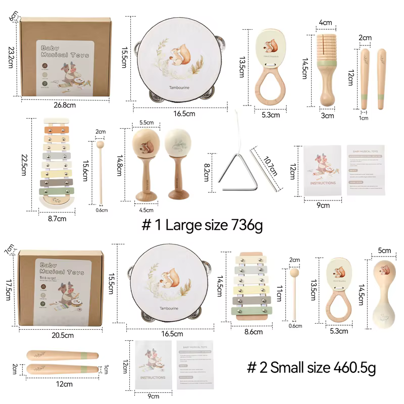 Instrumentos musicales Montessori de madera para niños - imagen 5