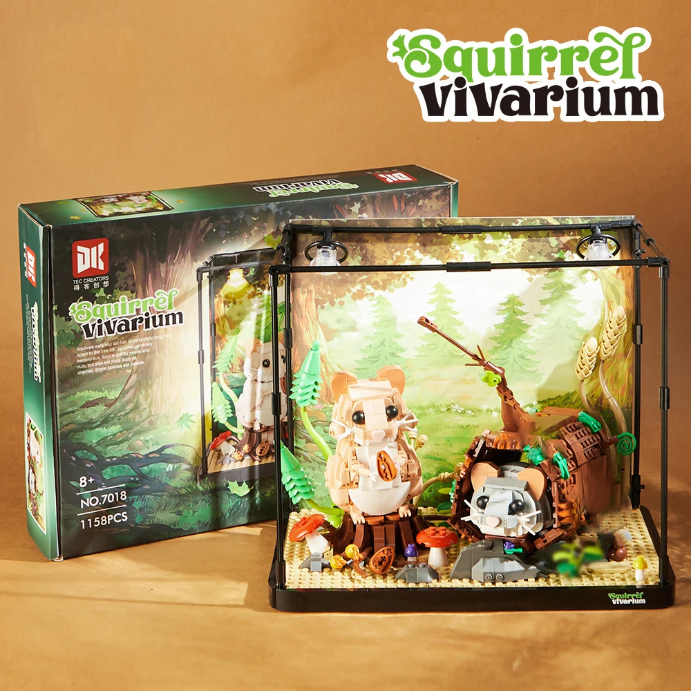 1158 piezas de tanque ecológico de hámster, modelo Animal, bloques de construcción de ladrillo para niño, juguete de construcción de montaje DIY para niños, juego de Navidad - imagen 3