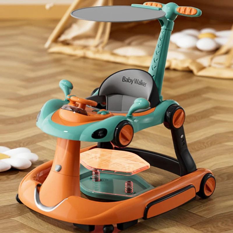 Andador de bebé multifuncional, andador de altura ajustable anti-pierna, carrito asistente de cochecito de bebé, juguetes con luces LED musicales - imagen 2