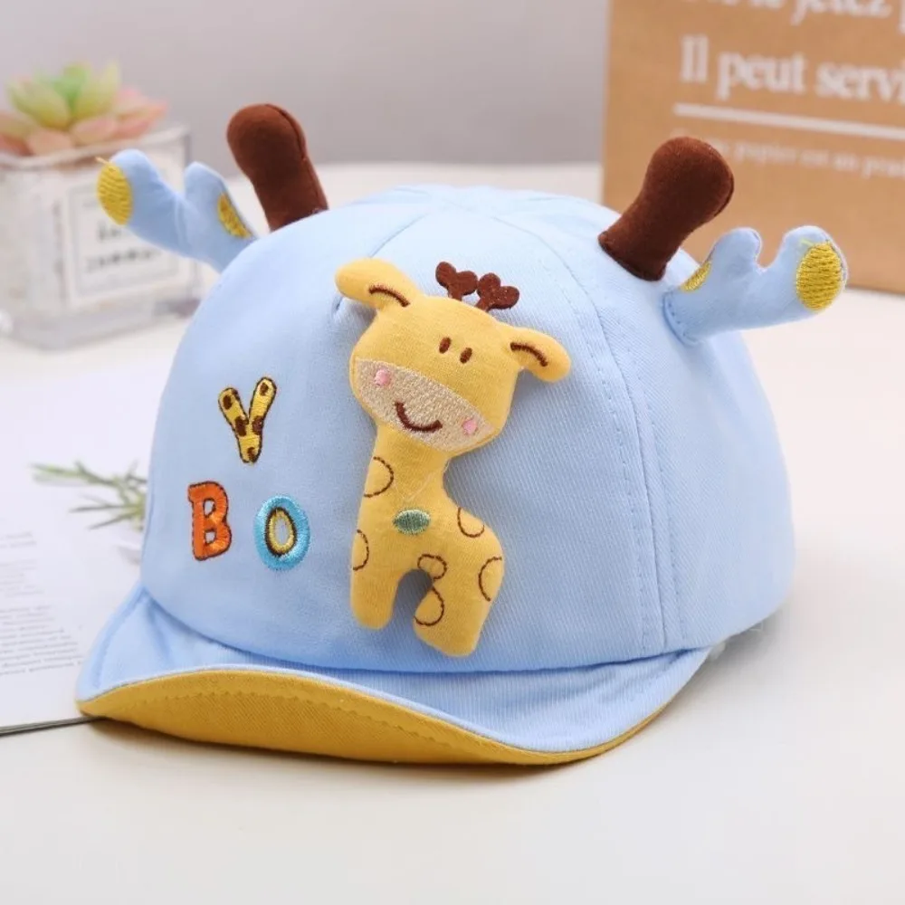 Lindo sombrero de cubo de jirafa para bebé, animales de dibujos animados, sombrero de algodón para el sol para niños con orejas, gorra panamá para bebé/niña - imagen 5