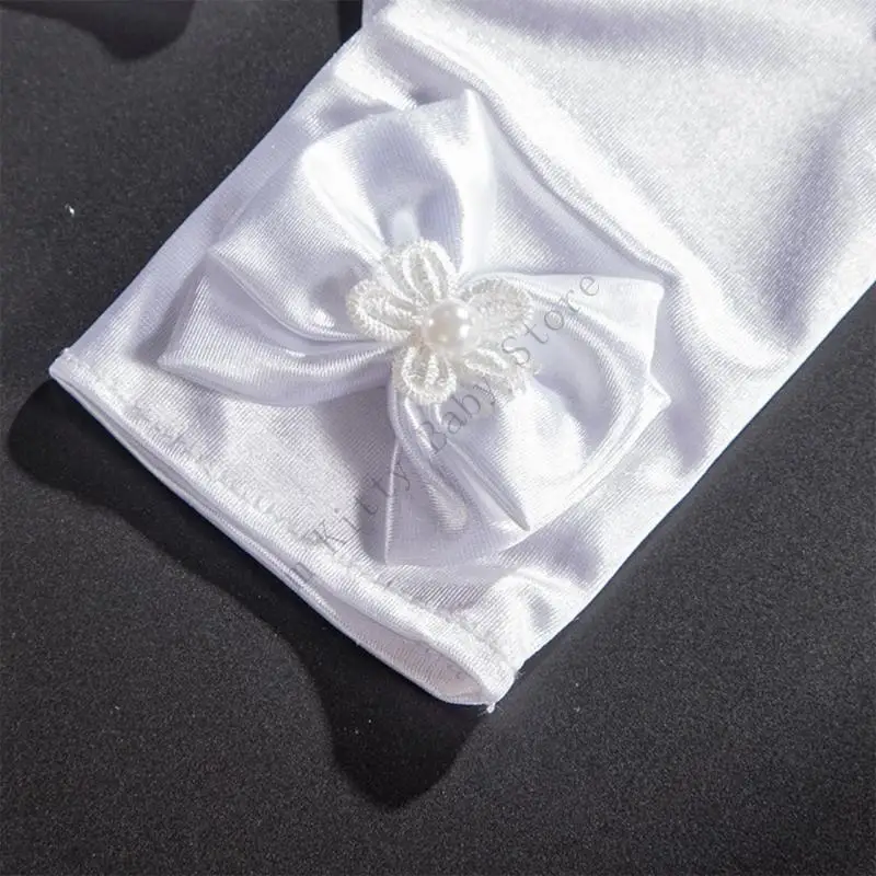 XXFE Guantes blancos clásicos para actuaciones, reuniones negocios y discursos camarera restaurantes satén - imagen 5