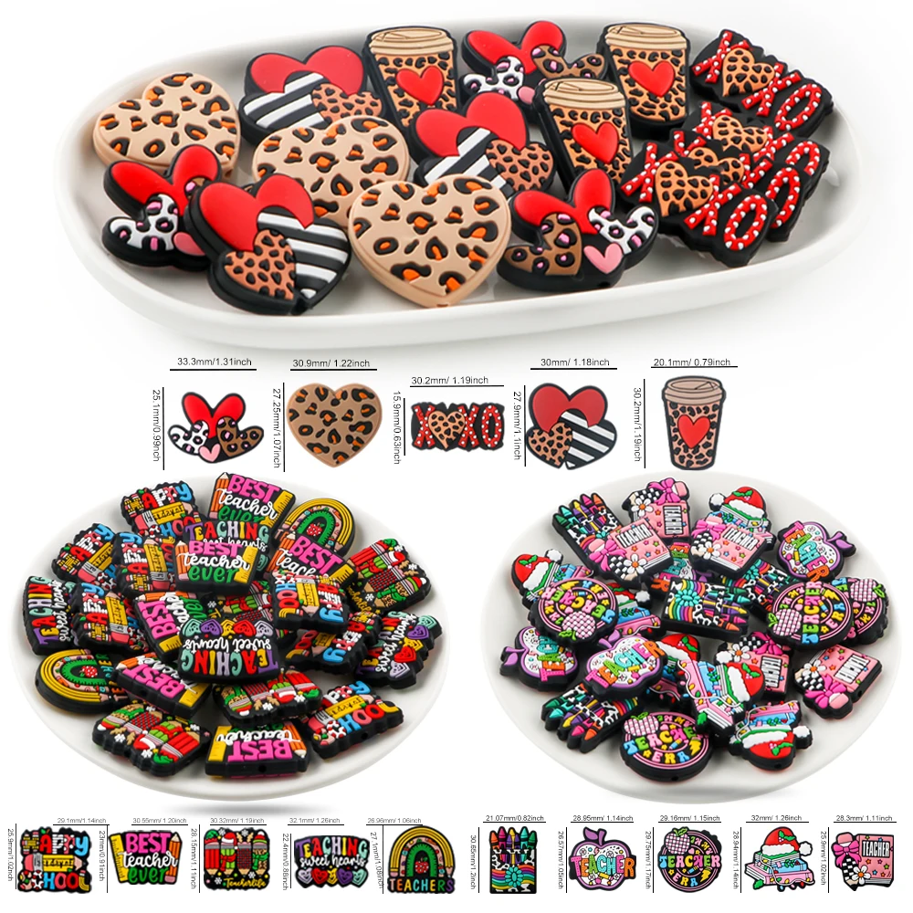 Kovict 50 unids/lote Día de San Valentín viñetas de animales mingle cuentas de enfoque DIY collar pulsera accesorios de joyería para fabricación de joyas