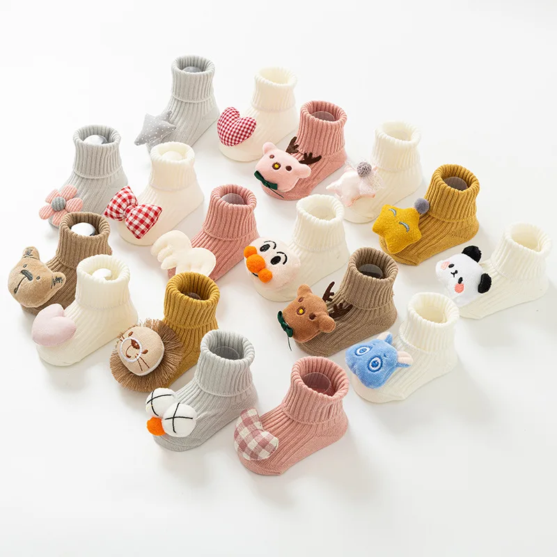 Calcetines antideslizantes de algodón para bebé – Estampado divertido - imagen 4
