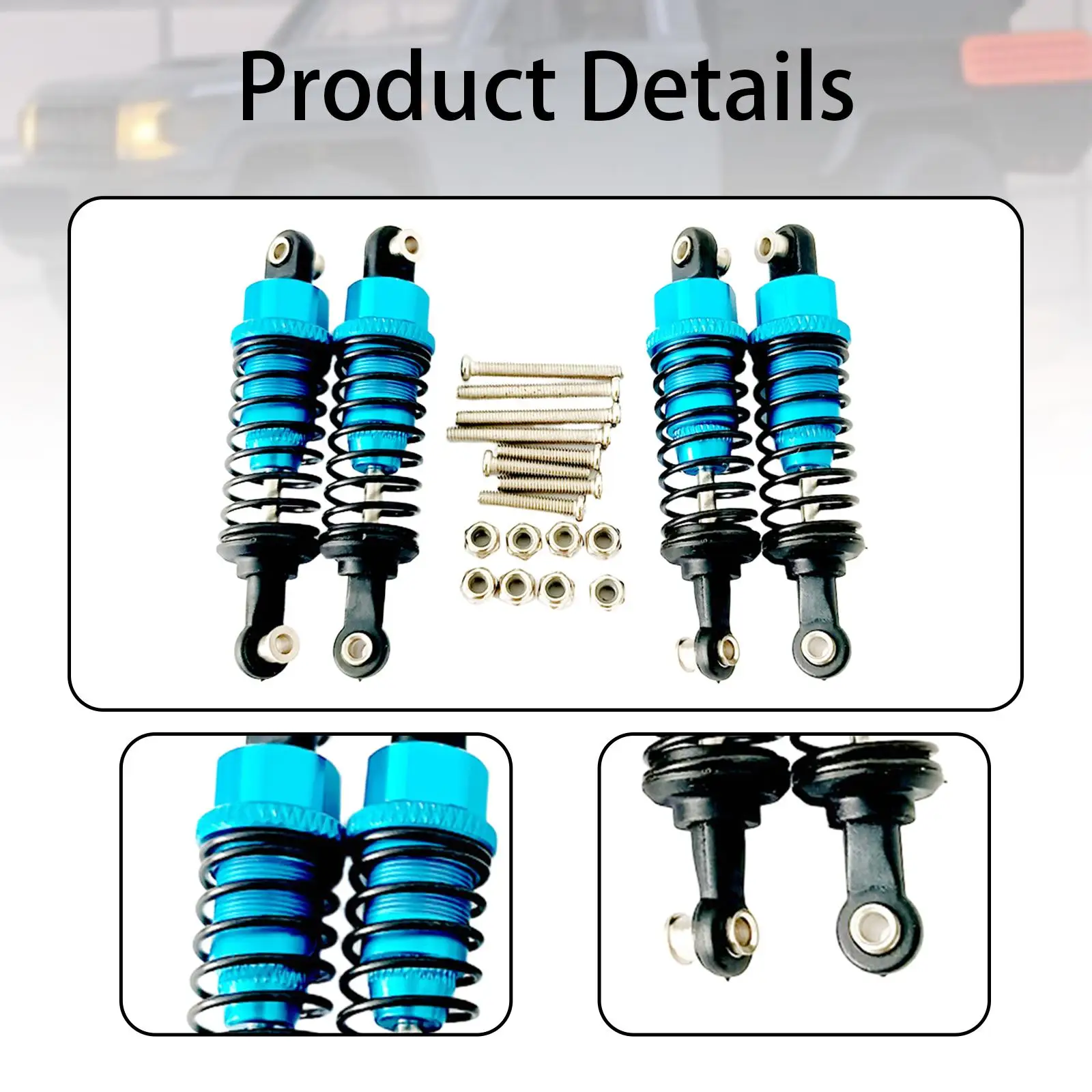 4 Pieces Oil Shock Absorbers for RC Car Spare Parts for Remote Control Car Dampers 1/12 1/16 Scale for D90 MN78 MN82 C14 C24