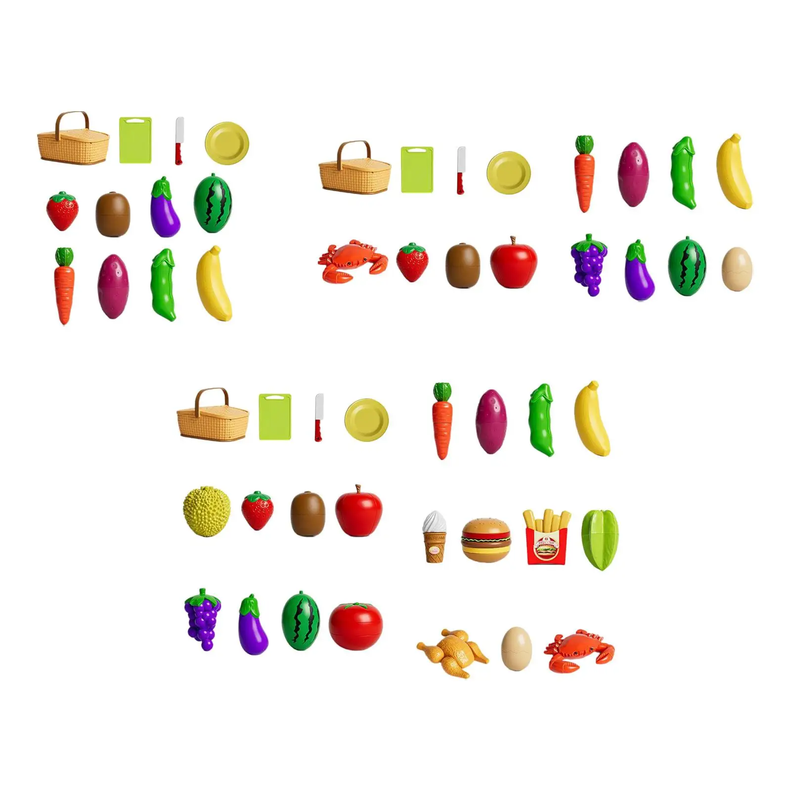 Cutting Fruits and Veggies Toy Play Kitchen Accessory Toy for Kids Children