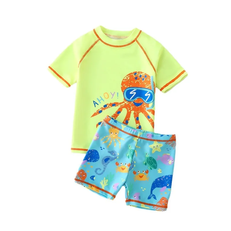 Nuevo traje de baño para niños, bonito traje de baño de dibujos animados, comodidad, secado rápido, trajes de baño suaves de una pieza, ropa sencilla para vacaciones en la playa para niños - imagen 5