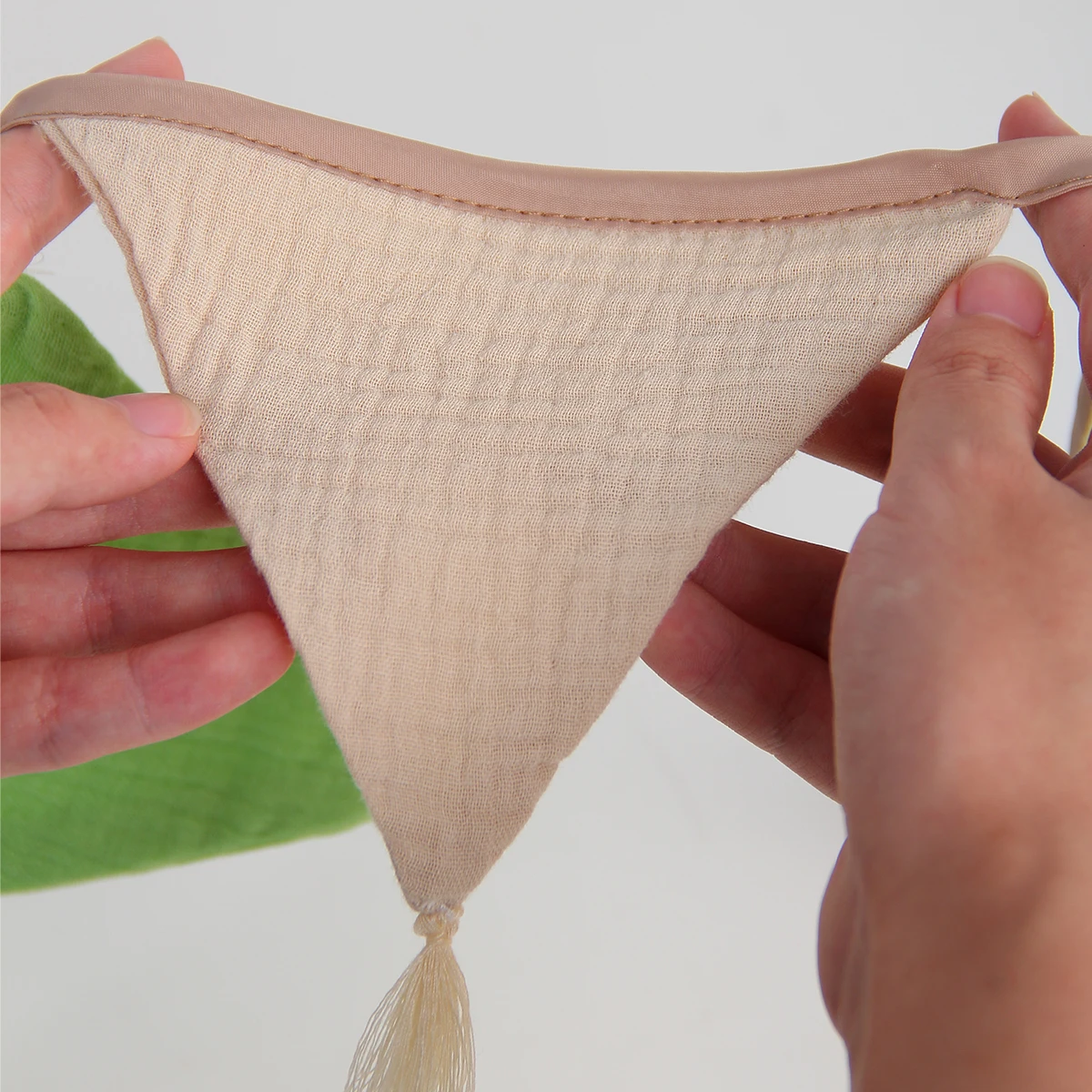 Banderas de cumpleaños con borlas Algodón puro Lavables Reutilizables para decoraciones de fiesta - imagen 4