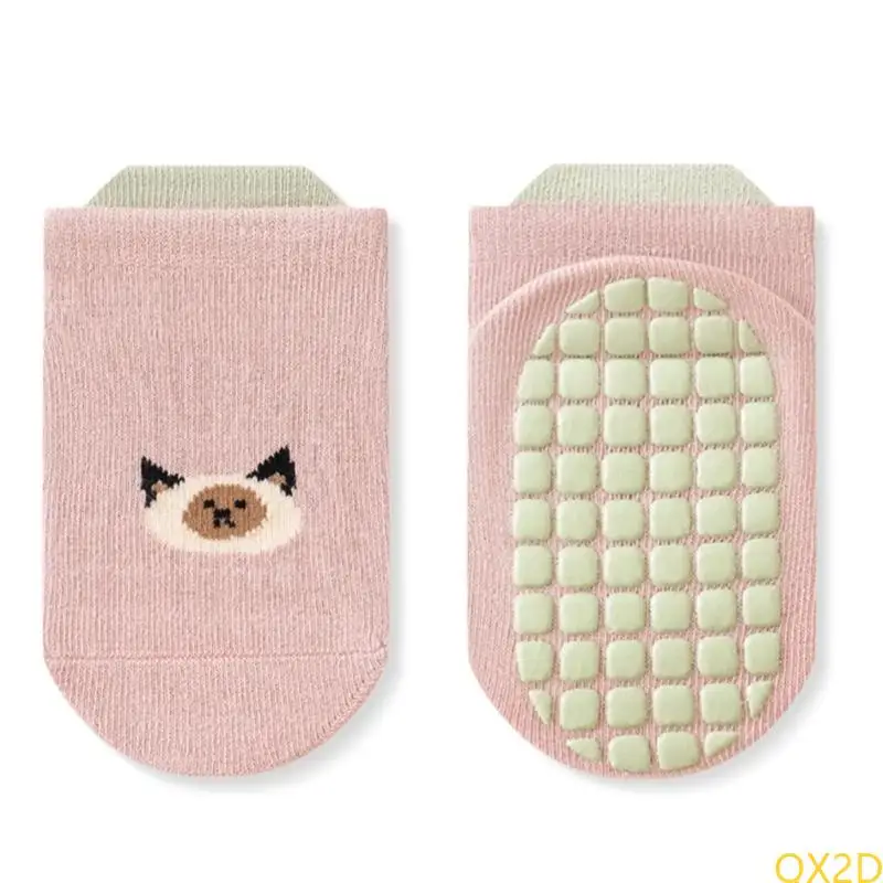 QX2D Soft y transpirable calcetines infantiles calcetines piso no liquidados para 0-3 años juego para niños