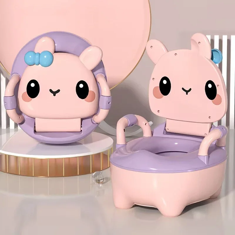 Asiento de inodoro infantil con orinal antideslizante y respaldo - imagen 2