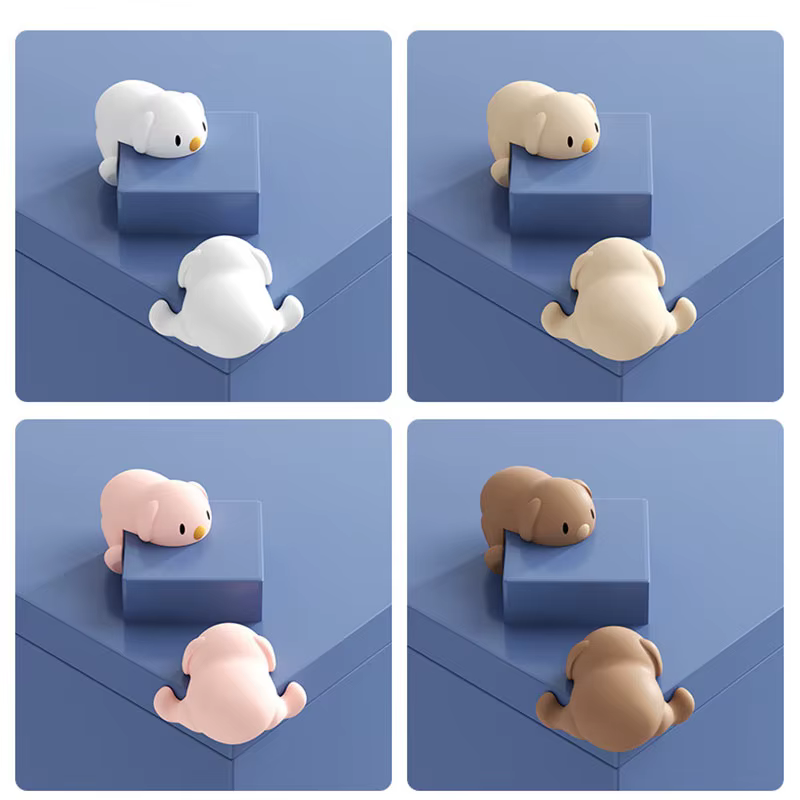 Protectores de esquinas de silicona con diseño de animales para bebés
