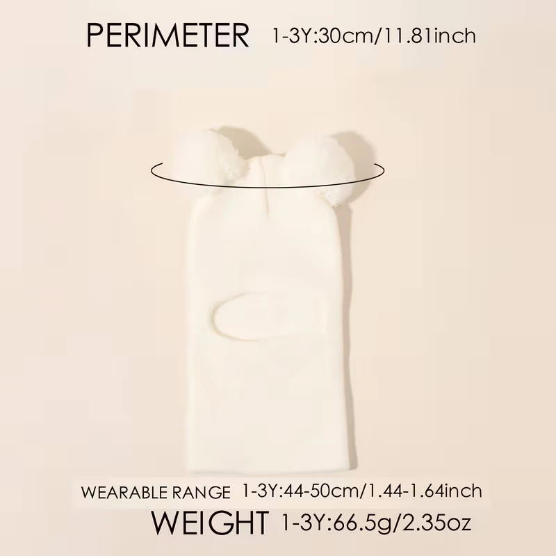 Gorro de punto para niño con protección de orejas y cuello – Doble pompón