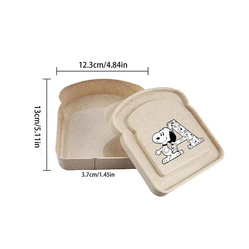 Snoopys-caja de almacenamiento de dibujos animados para niños y niñas, caja de almuerzo tipo sándwich, caja de almacenamiento de alimentos con letras, caja de almuerzo, regalos de cumpleaños bonitos para niños - imagen 3
