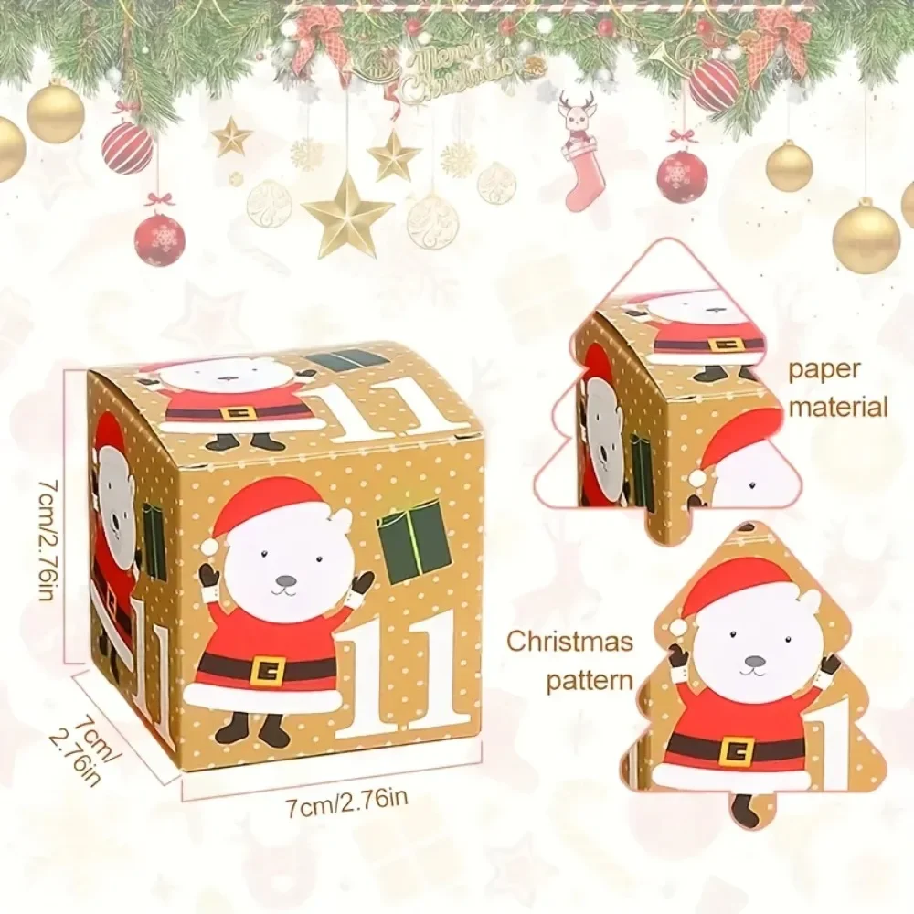 24 Uds. Cajas de calendario de Adviento de Navidad DIY calendario de cuenta regresiva de 24 días regalo para adultos niños cajas de números de cartón de Navidad - imagen 2
