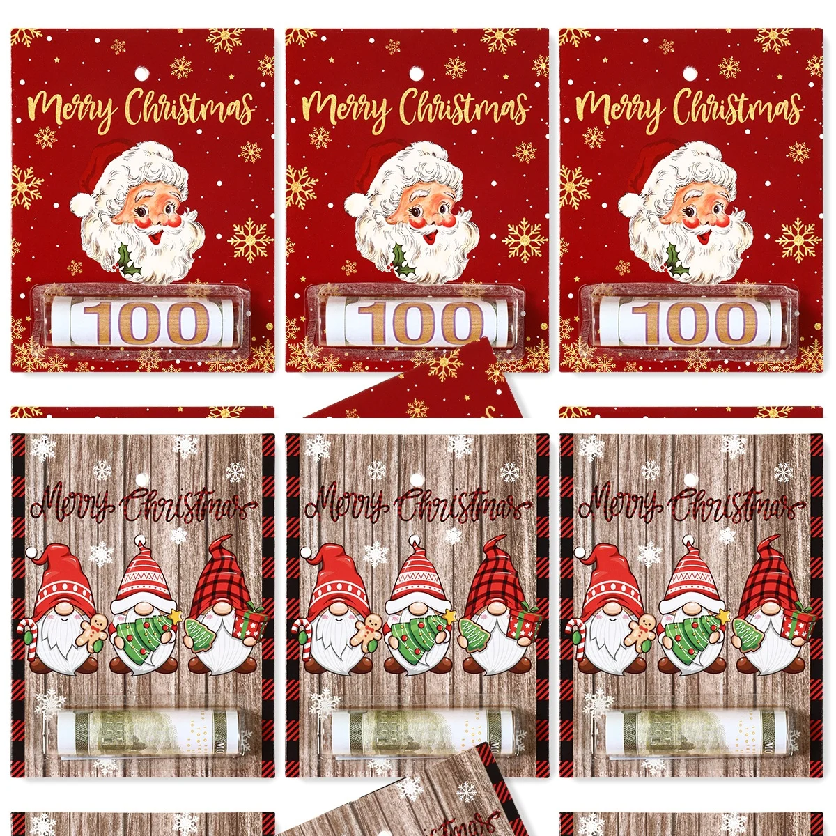 1 Juego de adornos de tarjetas de dinero de papel de Navidad, decoración navideña para el hogar, colgante de regalo de dinero en efectivo 2025, regalo de Año Nuevo 2026