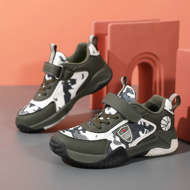 Venta caliente de zapatos de baloncesto para niños, zapatos deportivos antideslizantes para niños, zapatillas de baloncesto resistentes al desgaste para exteriores, zapatos de goma para niños - imagen 4