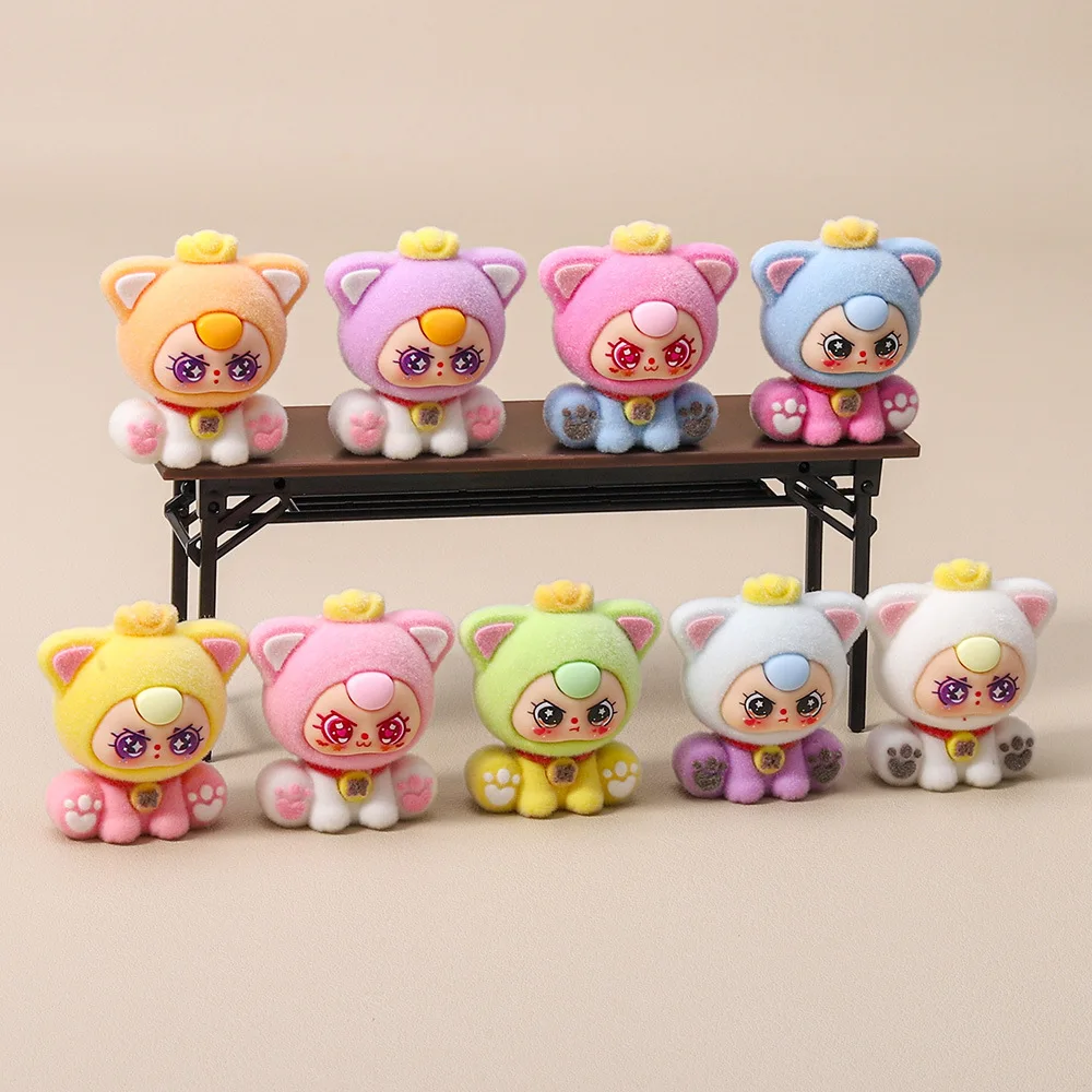 9 unids/set Mini bebé tres figuras de juguete gato estatuilla decoración de escritorio modelo adornos juguetes niños niñas regalos de navidad - imagen 4
