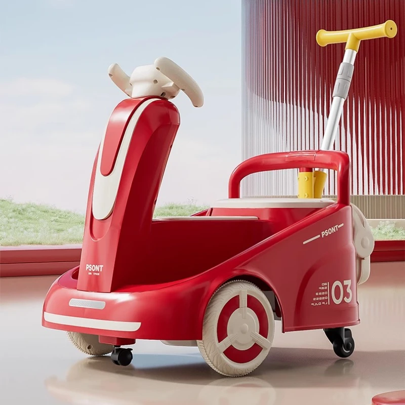 Coche de equilibrio para bebé con ruedas de deriva con Control remoto y volante LED, cochecito con batería de 5200mAh y andador para bebé ‌ - imagen 2