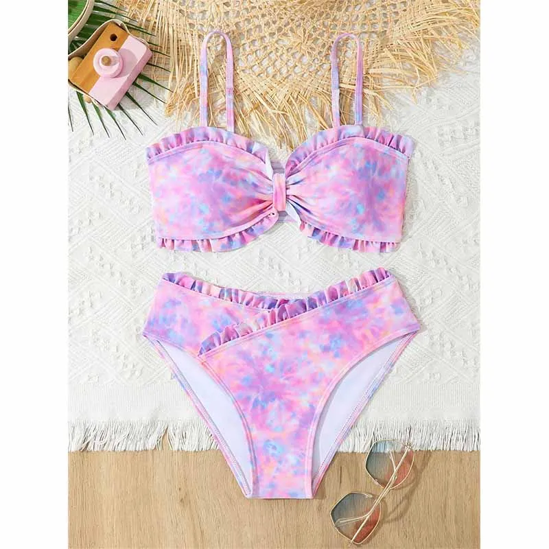Bikini estampado tie dye para niña – Bañador verano - imagen 5