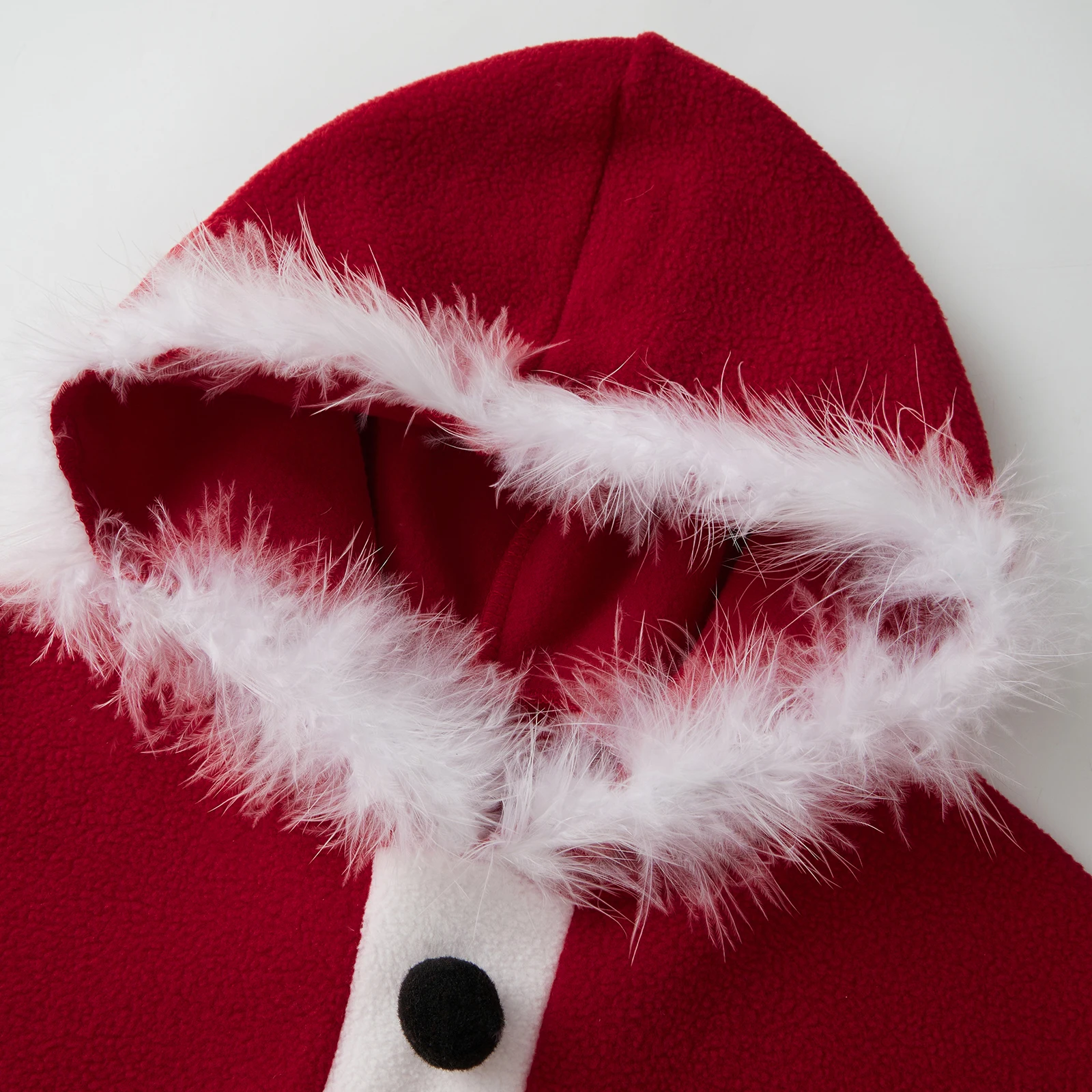 SUNSIOM Capa navideña con capucha para bebé, capa roja de piel, disfraz de Papá Noel de manga larga, ropa de invierno para recién nacido - imagen 3