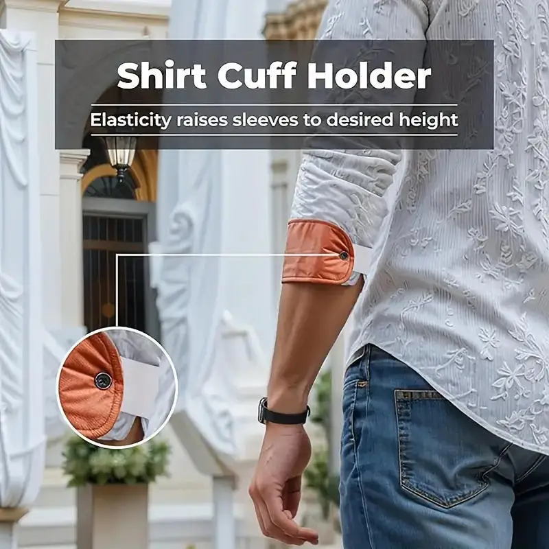 1 par de ligas de manga de camisa con correa de extensión de hebilla de manga de alta calidad, accesorios de botones extendidos de verano para hombres y mujeres - imagen 3