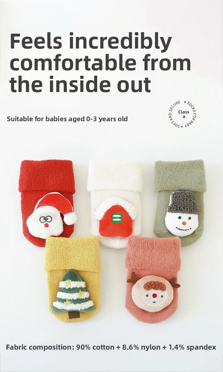 Calcetines de Navidad para niños con diseño de dibujos animados