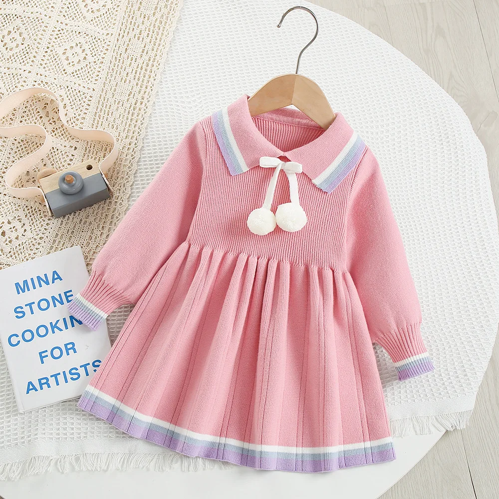 MILANCEL Vestido de punto para niña – Estilo otoño - imagen 5