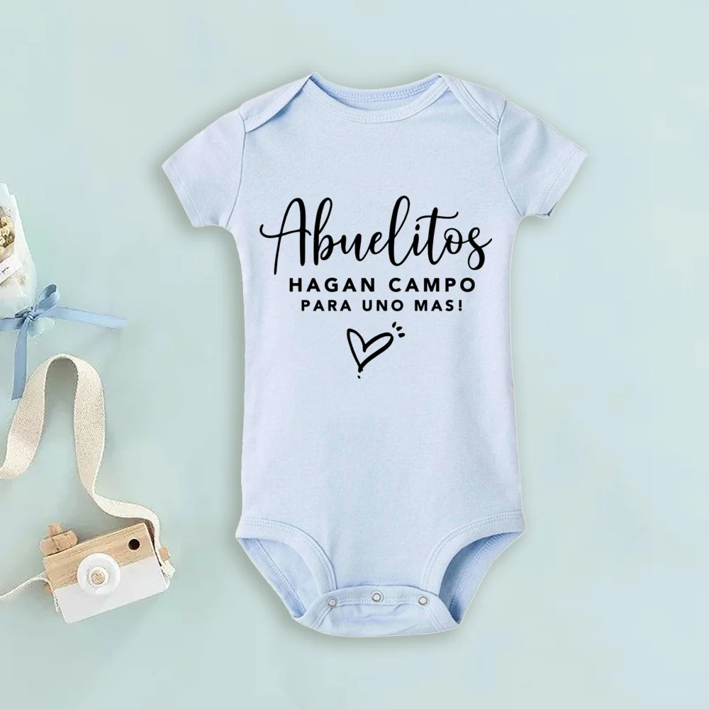 Los abuelos hacen una habitación más anuncio de embarazo español mameluco niños niñas mono embarazo revelar ropa - imagen 4