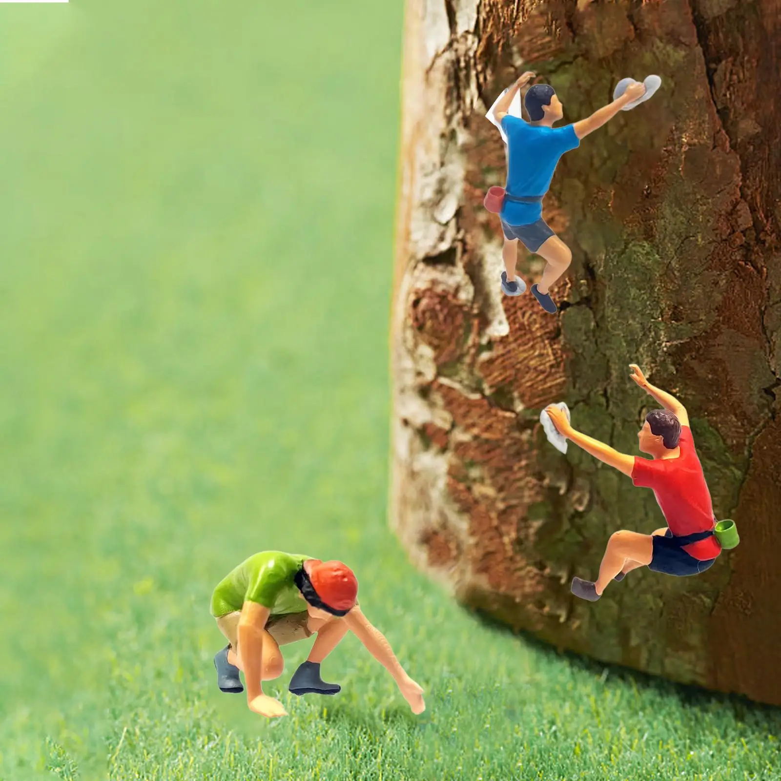 1/64 Rock Climbing Figures Miniature Desktop Ornament Train Railway Hand Painted