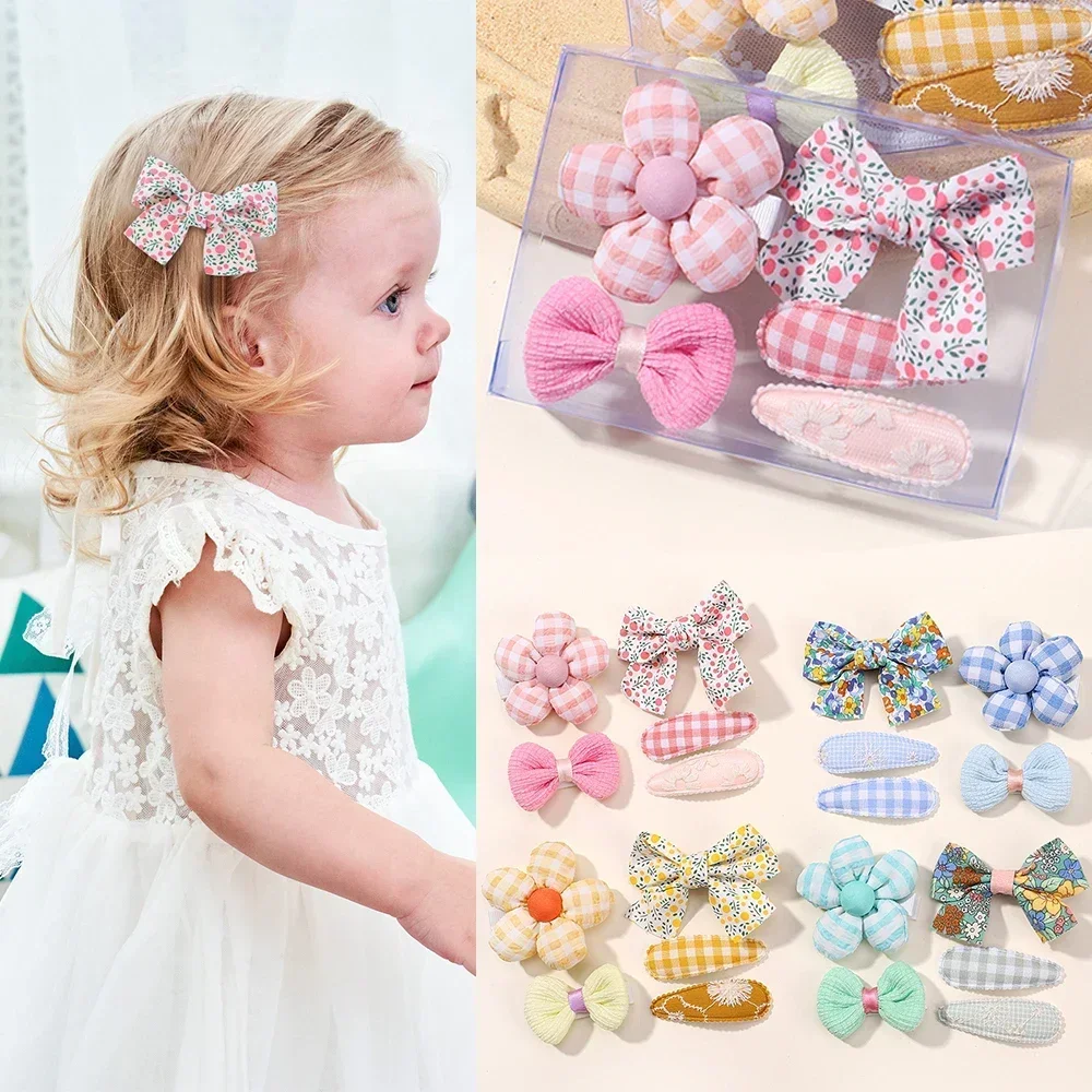 Conjunto accesorios cabello niña lazo floral princesa conejo suave - imagen 4