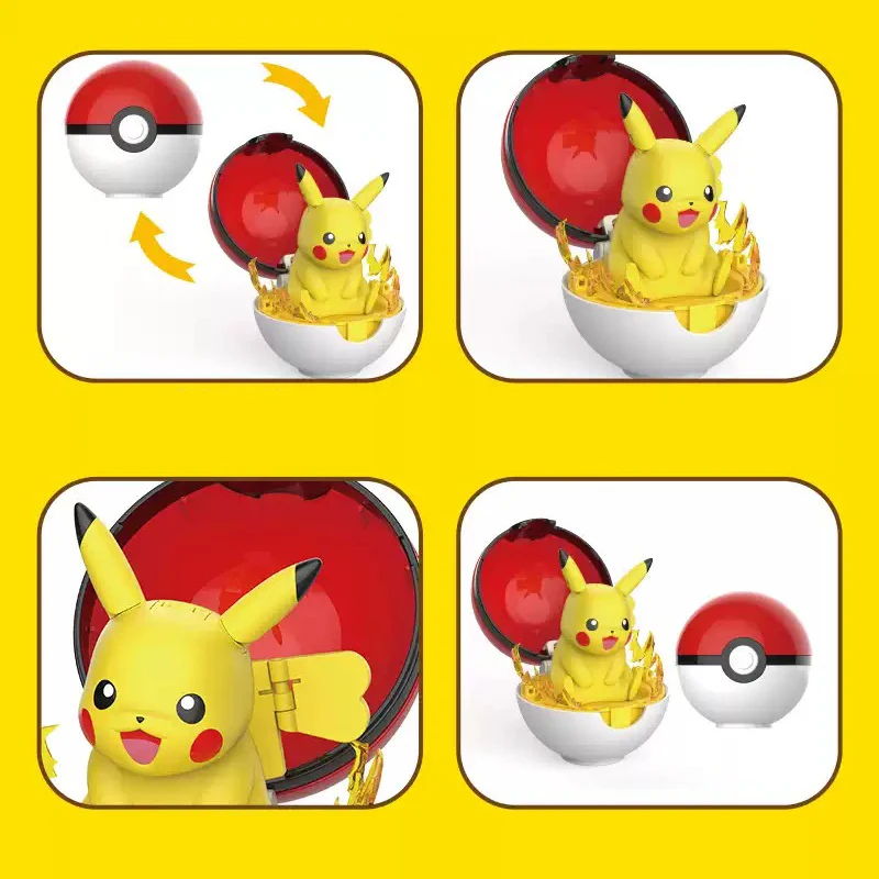 Figura de Pokémon de 12 estilos, Pikachu Piplup Cubone Mimikyu Jigglypuff, adorno de Pokeball, bola de poke, figura deformada, juguete para regalo para niños - imagen 4