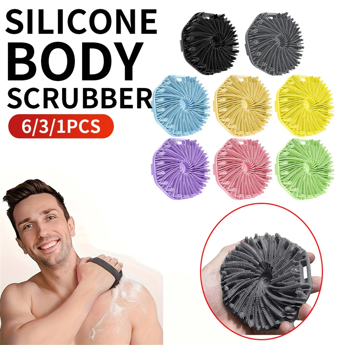 Cepillo de ducha giratorio silicona para bebé – Masaje suave