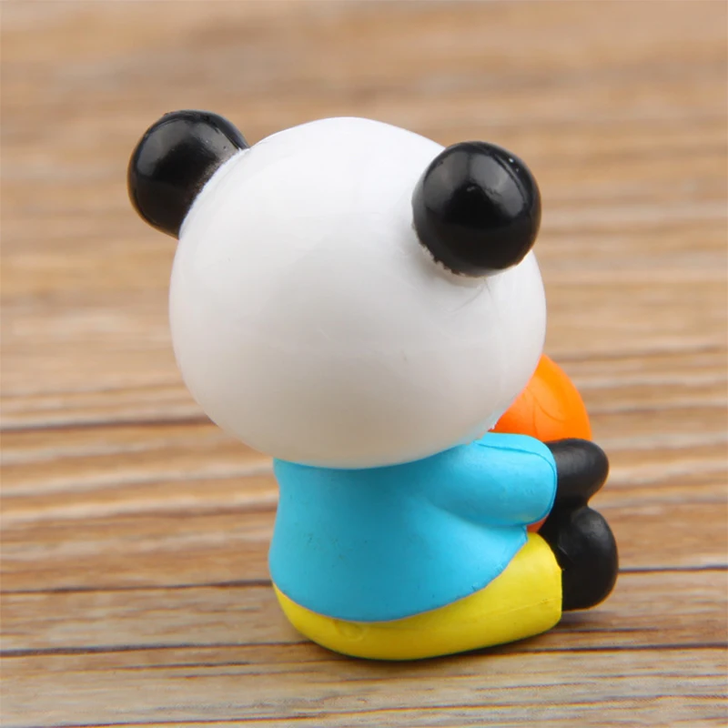 4 unids/set de adorno de modelo de Panda de plástico de dibujos animados, lindo Animal creativo, micropaisaje, juguete decorativo de escritorio - imagen 5