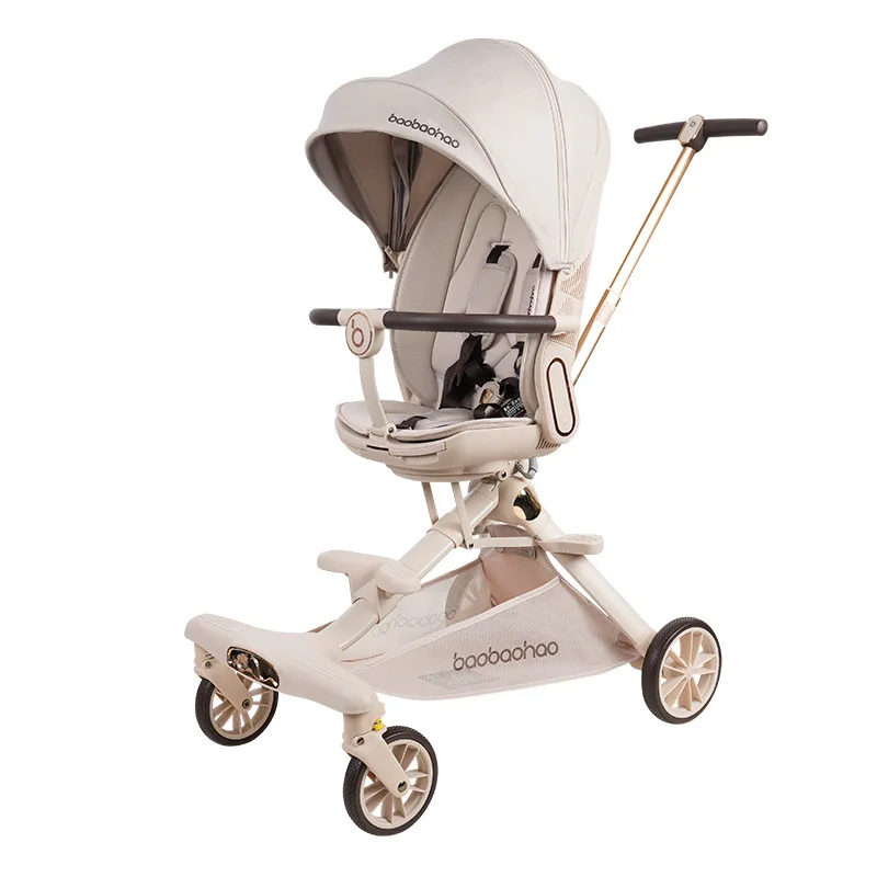 Herramienta para caminar para bebé, cochecito de bebé ligero que puede sentarse y tumbarse, cochecito para caminar de bebé plegable bidireccional de un clic con paisaje alto - imagen 2