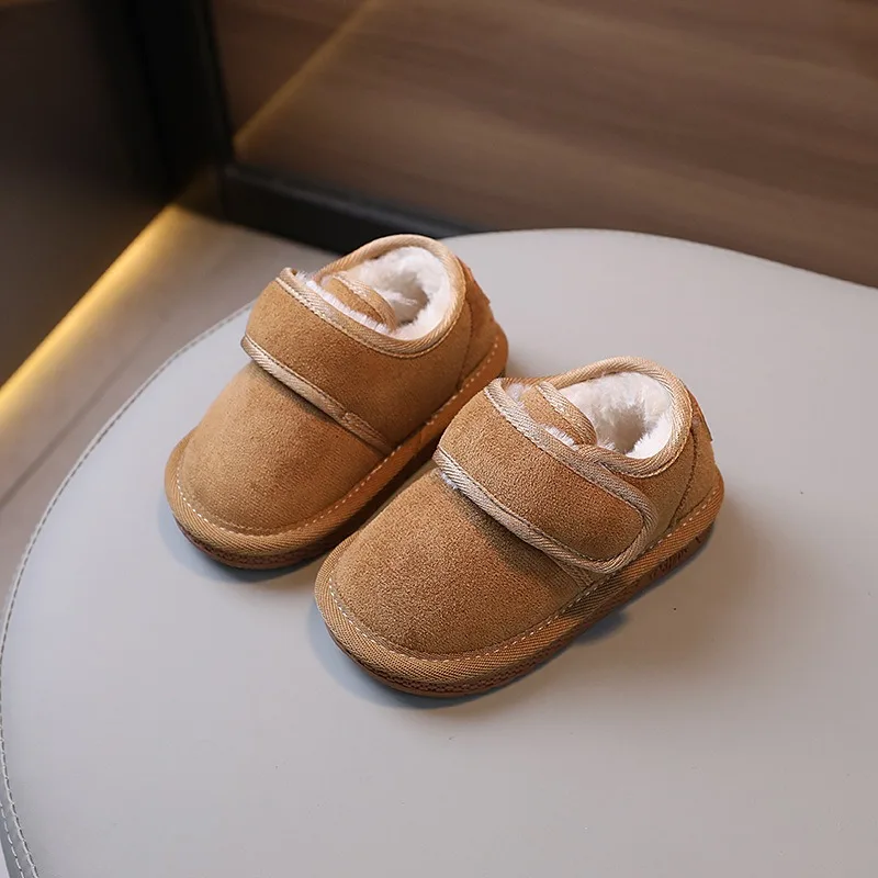 Botas de nieve de invierno para bebés y niños, botas cálidas de felpa para exteriores, botas antideslizantes de suela blanda para niños, zapatos informales para niños pequeños - imagen 2