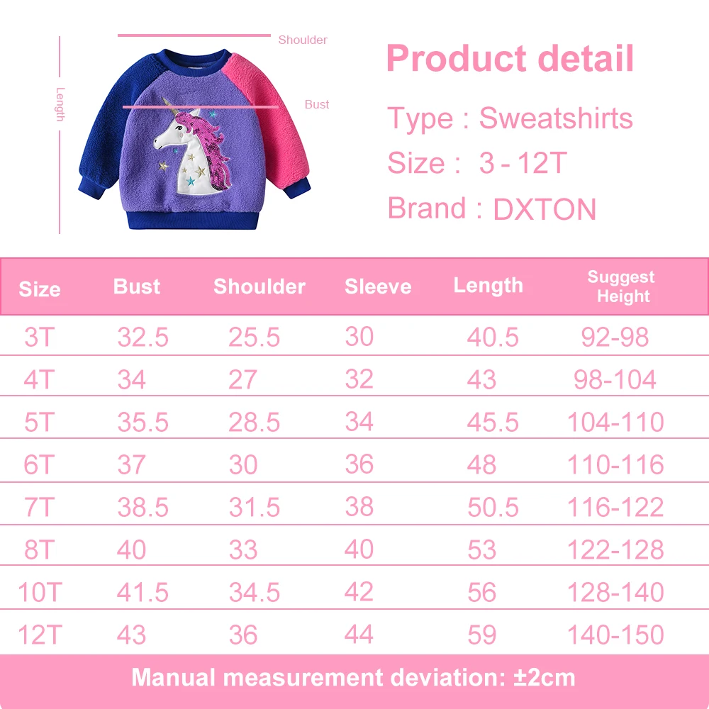 Sudadera polar infantil DXTON con aplique de unicornio invierno - imagen 4