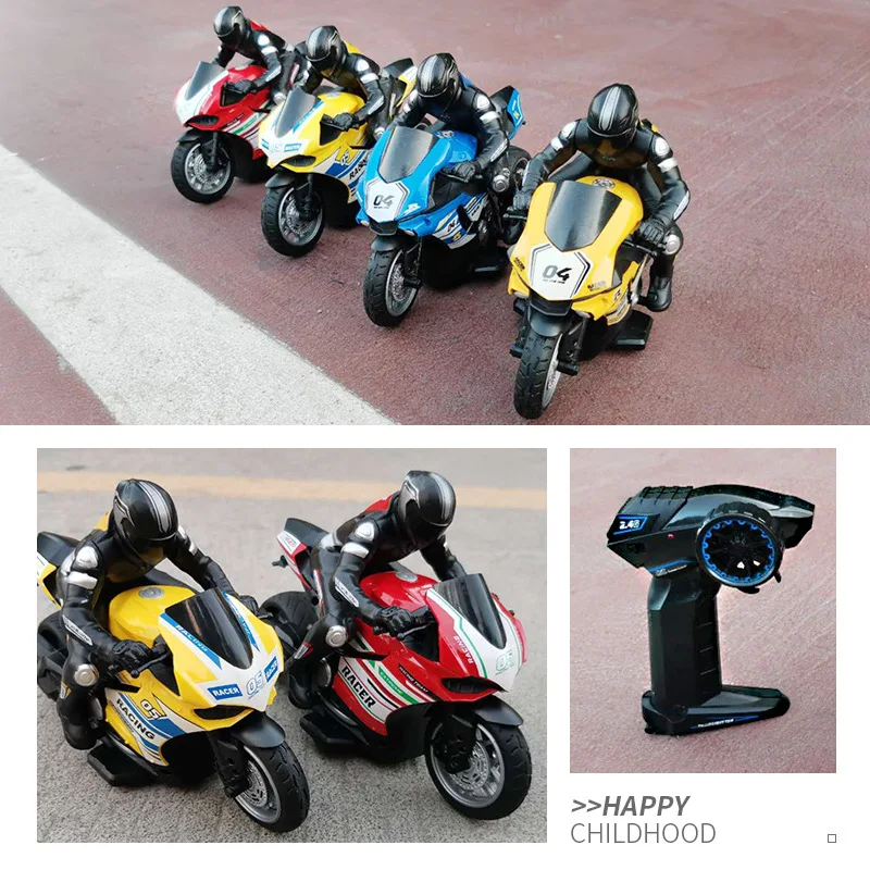 Motocicleta Rc 1: 10 2,4G 4Ch motocicleta de deriva eléctrica para niños coche de Control remoto modelo eléctrico juguetes para niños regalo - imagen 4