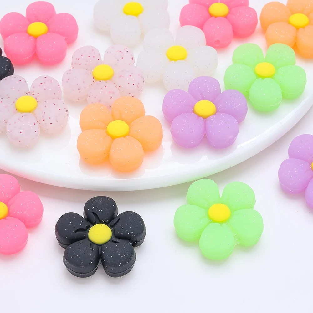7 Uds. De cuentas de silicona con forma de flor de 27mm, sin Bpa, cadena de chupete para bebé, cuentas de dentición masticables para lactancia, accesorios para collar DIY - imagen 2