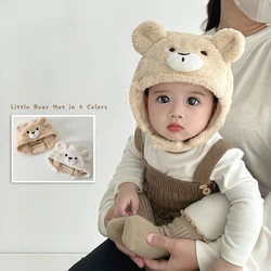 Gorro de invierno para bebé, orejeras, orejas de oso de peluche, gorro térmico cálido para niños y niñas, bonito Animal, regalo de Navidad para recién nacidos