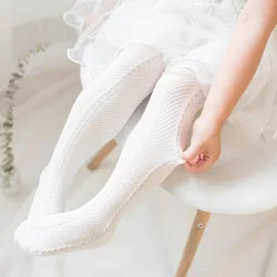 Pantimedias para bebé de primavera y verano, calcetines de algodón transpirables de malla fina para niñas, medias blancas antimosquitos para niños