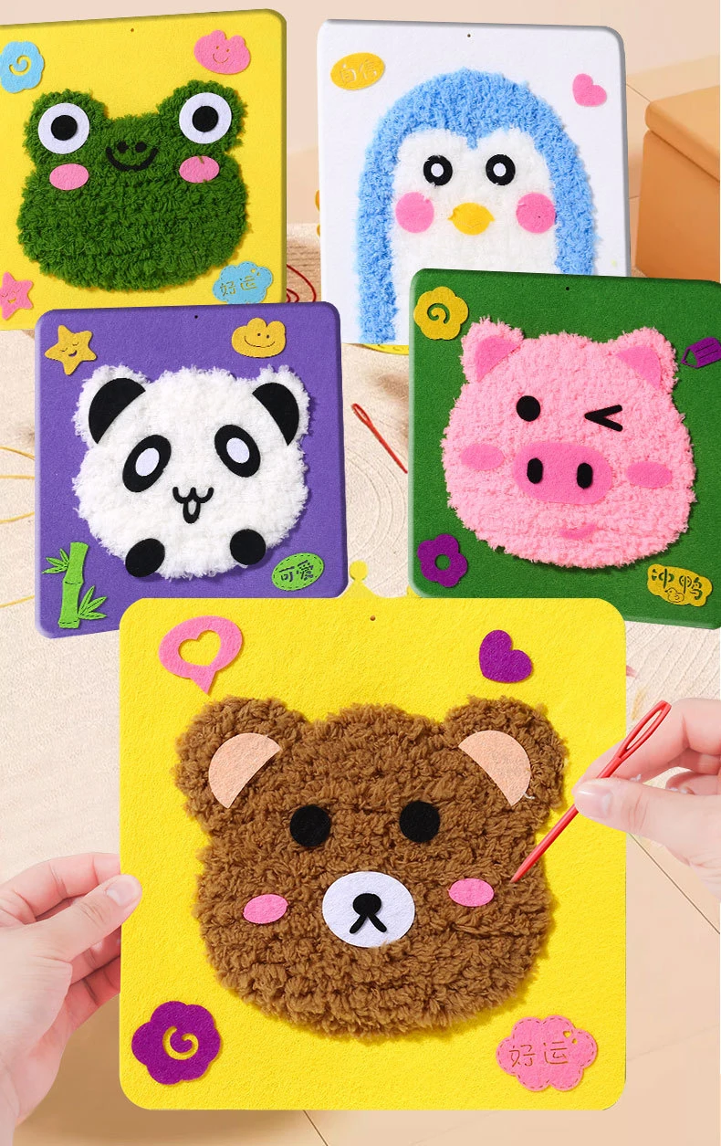 Bordado infantil con animales - Kit costura para principiantes - imagen 4