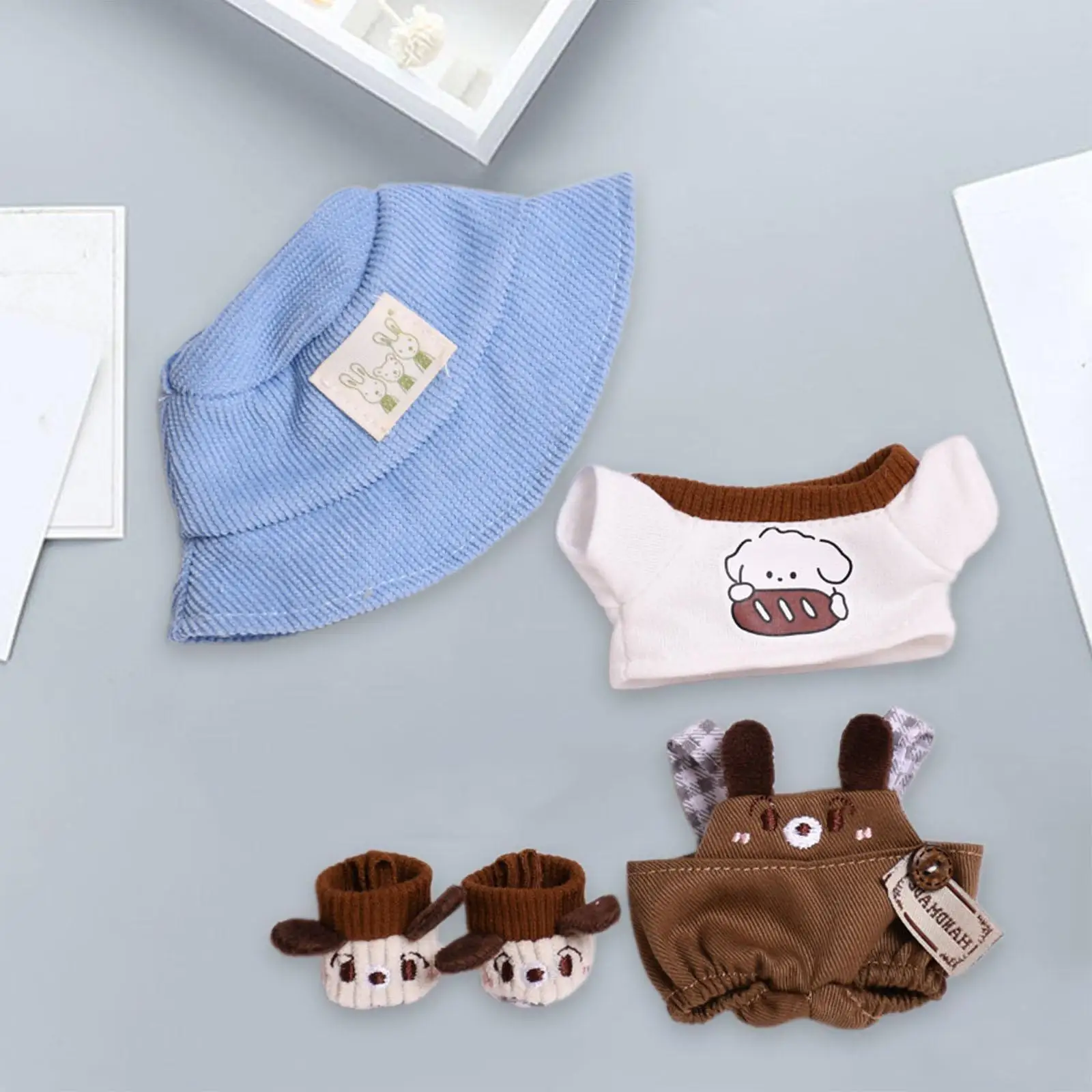 Plush Doll Clothes Handmade Pants and Hat for Gifts DIY Supplies Photo Props