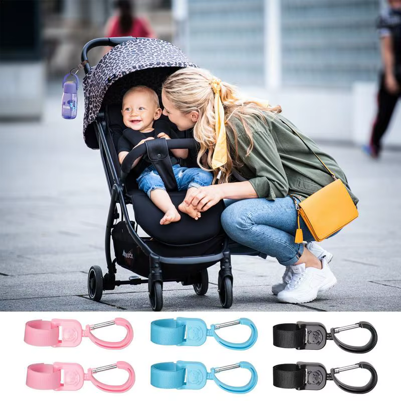 Ganchos para cochecito, organizador práctico para cochecito, ganchos para bolsa, 2 piezas, para colgar bolsas de pañales, bolsa de comestibles - imagen 3