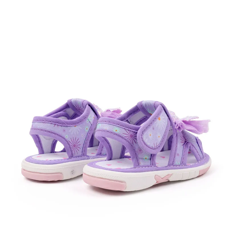 Sandalias de lona para primeros pasos con lazo decorativo de verano - imagen 4