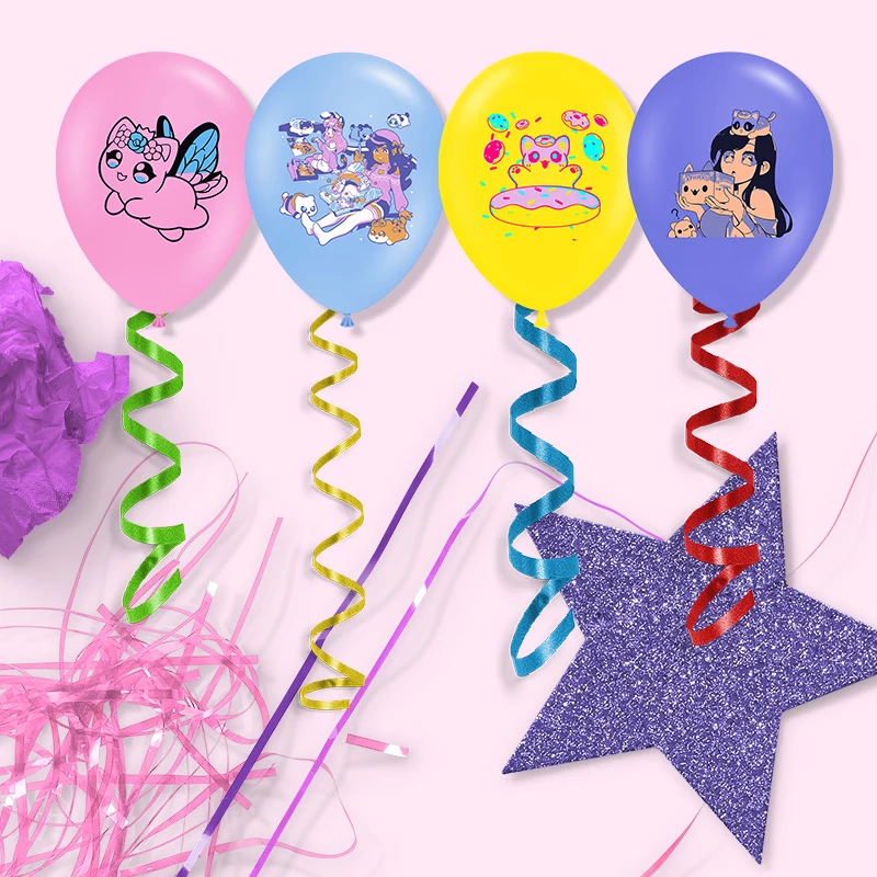 Globos Aphmau, Globos de látex navideños de dibujos animados, decoración para fiesta de cumpleaños para niños, decoración de Globos de aire para Baby Shower - imagen 5