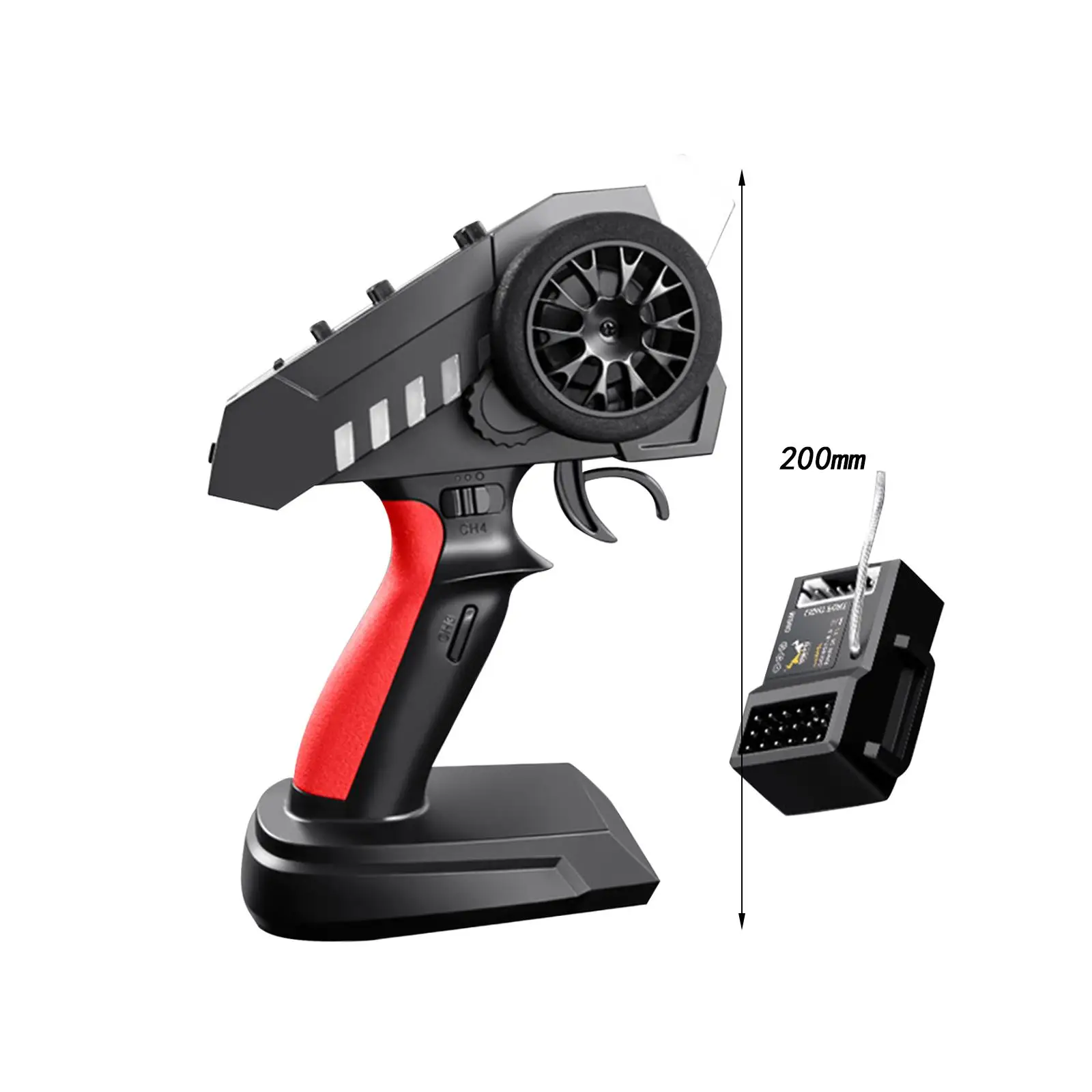 Remote Control Transmitter with Receiver 200M 6 Channel for RC Vehicle Tank