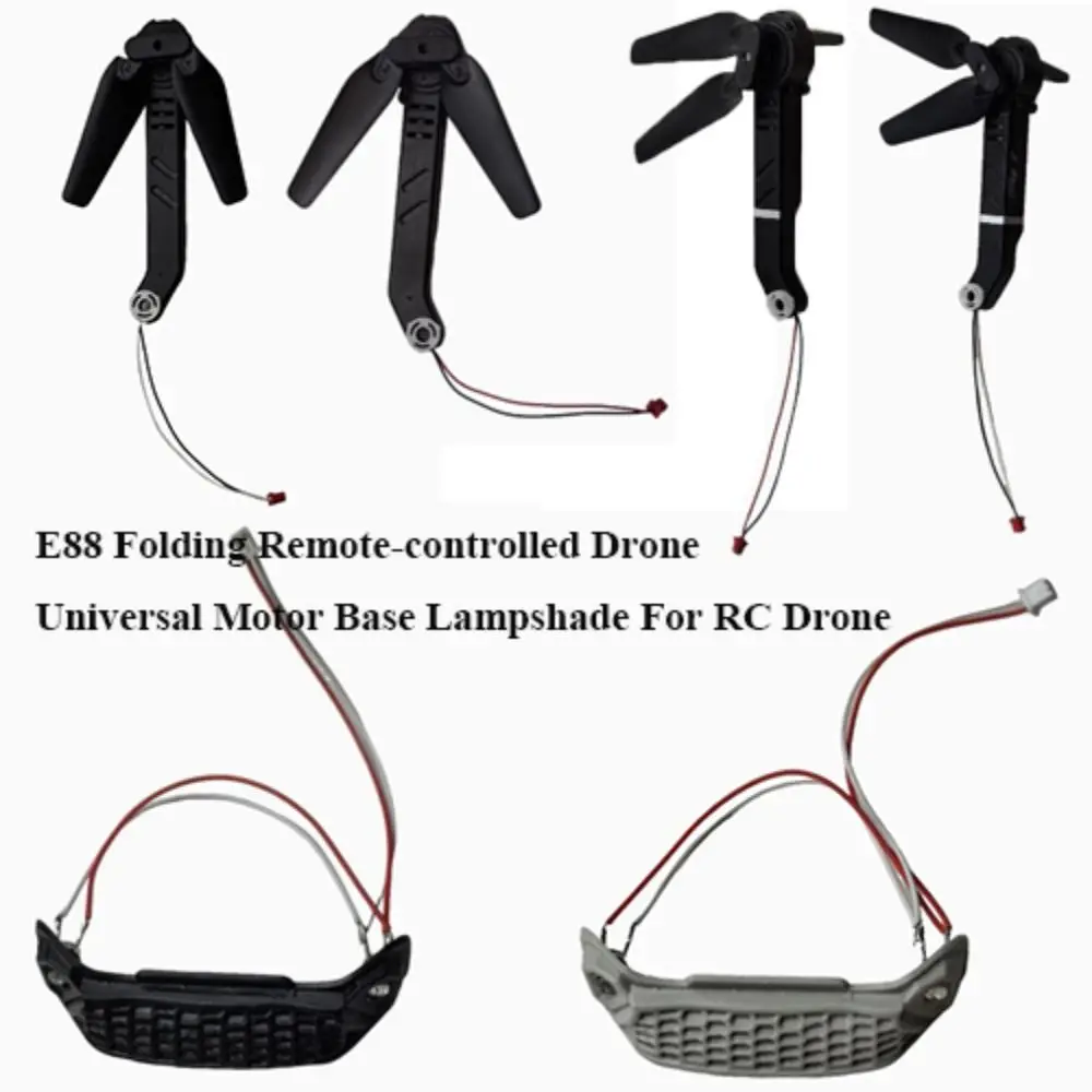 Motores Big Gear Paralume plegable para drones con control remoto 10 estilos Base de motor universal E88pro Quadrotor Repuestos Negro - imagen 2